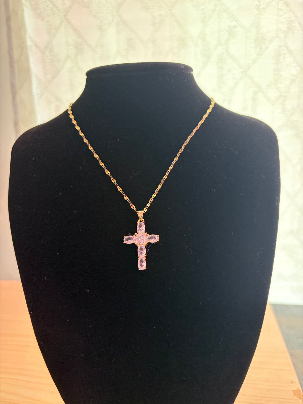 Blossom of Faith 18k gold plated Cross Necklace