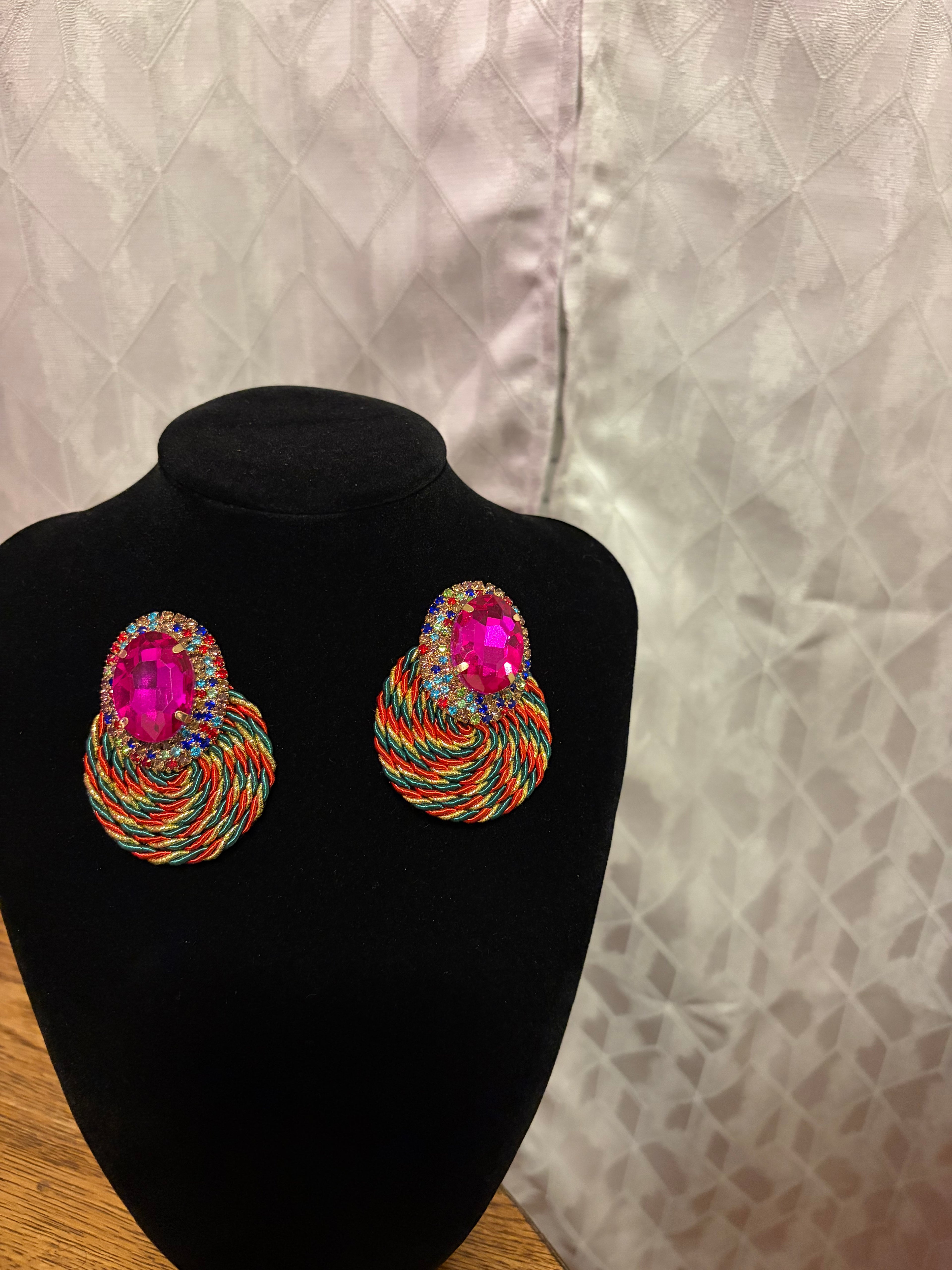 Vibrant Bloom Drops- Earrings