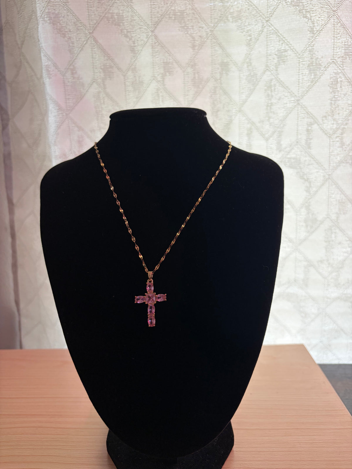Blossom of Faith 18k gold plated Cross Necklace